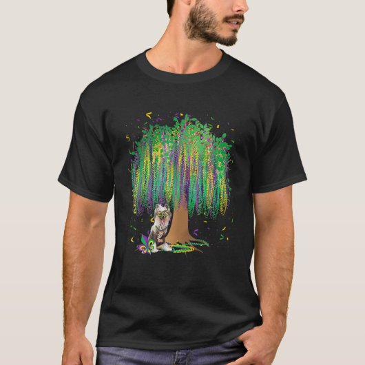 Mardi Gras Chinese Crested Bead - Tree Bourbon Str T-shirt (Voorkant)