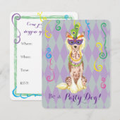 Mardi Gras Chinese Crested Kaart (Voorkant / Achterkant)