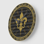 Mardi Gras Clock, Golden Fleur de Lis Grote Klok (Hoek)