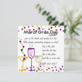 Mardi Gras Cocktails Kaart (Staand voorkant)