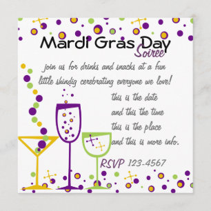 Mardi Gras Cocktails Kaart