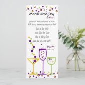 Mardi Gras Cocktails Kaart (Staand voorkant)