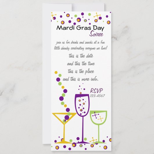 Mardi Gras Cocktails Kaart (Voorkant)