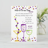 Mardi Gras Cocktails Kaart (Staand voorkant)