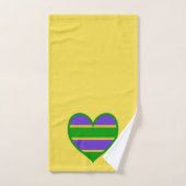 Mardi Gras Coeur rayé (Serviette à main)