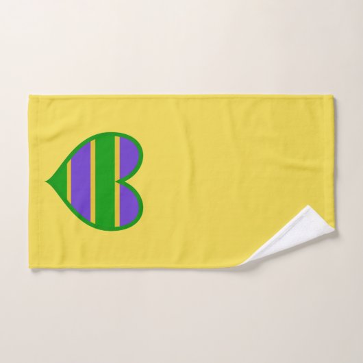 Mardi Gras Coeur rayé (Serviette à main)