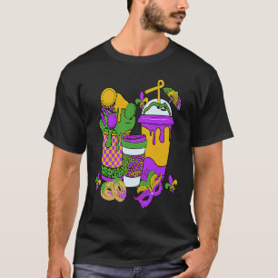 Mardi Gras Coffee Latte Retro Mardi Gras Carnival T-shirt