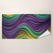 Mardi Gras coloré à motif vague (Serviette de bain)
