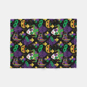 Mardi Gras Colorful Carnival gepatterd Fleece Deken (Voorkant (Horizontaal))