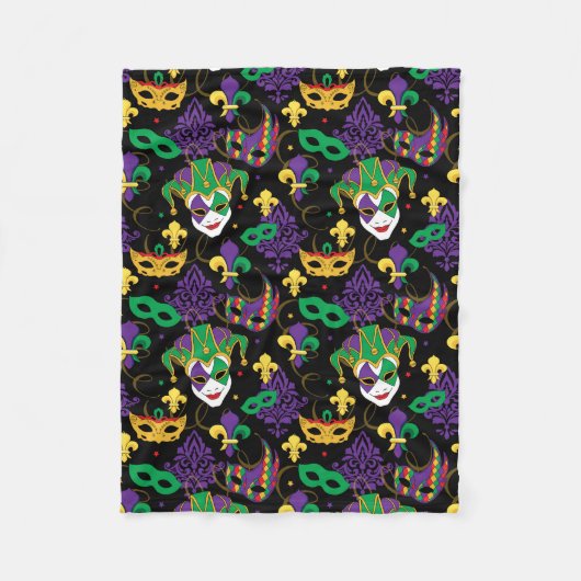 Mardi Gras Colorful Carnival gepatterd Fleece Deken (Voorkant)