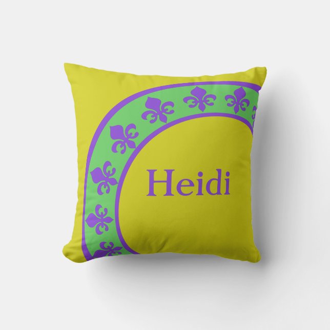 Mardi Gras Colors Custom Designer Pillow Kussen (Voorkant)