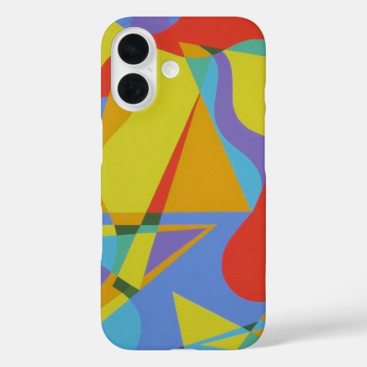 Mardi Gras Colors Triangle Abstract Phone Case (Achterkant)