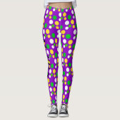Mardi Gras Confetti Gold Purple Green Leggings (Devant)
