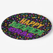 mardi gras confetty black papieren bordje (Gekanteld)