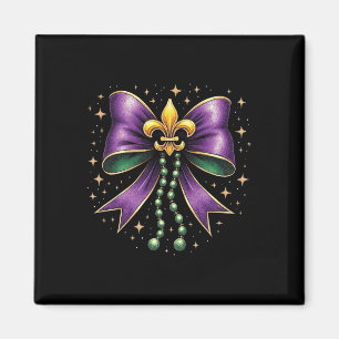 Mardi Gras Coquette Bow Fat Happy Mardi Gras Magneet