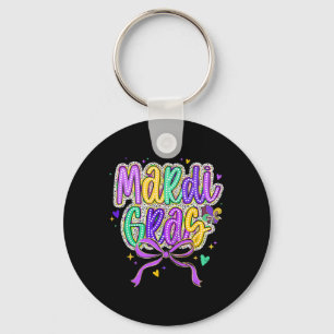Mardi Gras Coquette Bow Fat Tuesday New Orleans Ki Sleutelhanger