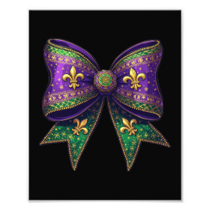 Mardi Gras Coquette Bow Feestelijke Elegantie Carn Foto Afdruk