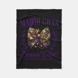 Mardi Gras Coquette Bow Louisiana New Orleans Vrou Fleece Deken