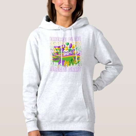 MARDI GRAS Coquette Masqerade Hoodie (Voorkant)