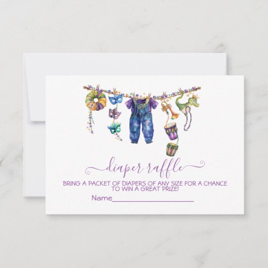 Mardi Gras corde à linge Devoir Carte à raffin (Devant)