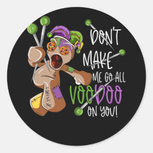 Mardi Gras Costume laat me niet helemaal gaan Ronde Sticker