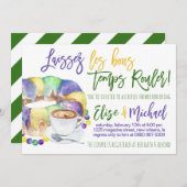 Mardi Gras Couples Douche Invitation (Devant / Derrière)