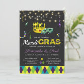 Mardi Gras Couple's Shower Invitation (Staand voorkant)