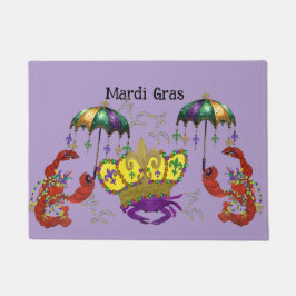 Mardi Gras crawfish and king crab festive Deurmat