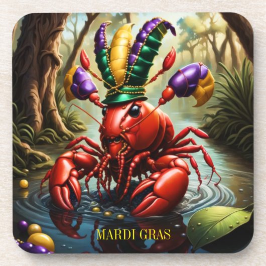 Mardi Gras Crawfish Bier Onderzetter (Voorkant)