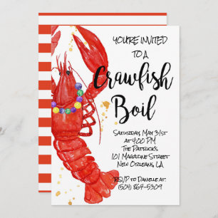 Mardi Gras Crawfish Boil Uitnodiging
