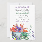 Mardi Gras Crawfish Boil Uitnodiging (Voorkant)