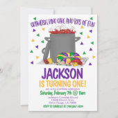 Mardi Gras Crawfish First Birthday Invitation (Devant)