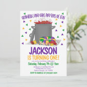 Mardi Gras Crawfish First Birthday Invitation (Debout devant)
