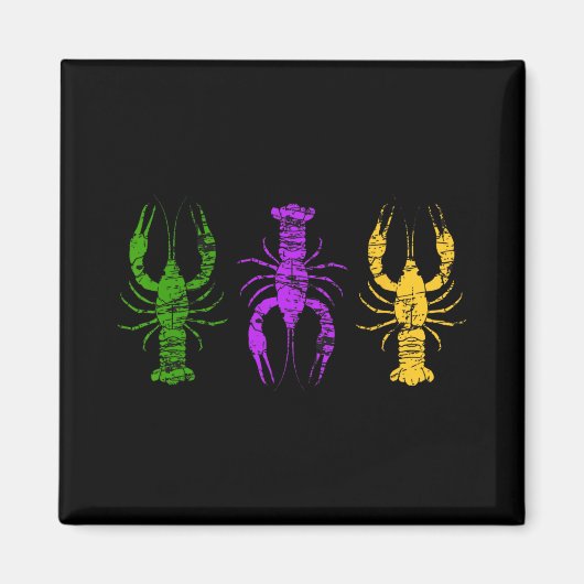 Mardi Gras Crawfish Jester Hat Bead Tee New Orlean Magneet (Voorkant)