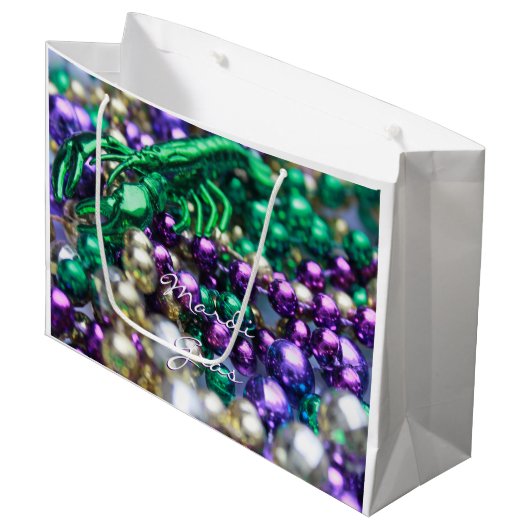 Mardi Gras Crawfish Party Favor Customize Gift Bag Large Cadeauzakje (Voorkant Gekanteld)