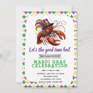 Mardi gras crawfish party uitnodiging
