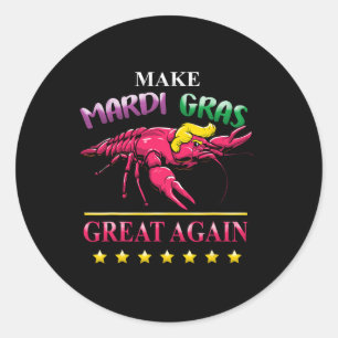 Mardi Gras Crawfish Trump Republican New Orleans Ronde Sticker