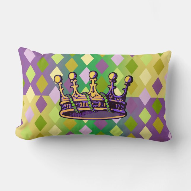 Mardi Gras Crown kleding en geschenken Kussen (Voorkant)