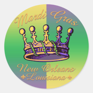 Mardi Gras Crown kleding en geschenken Ronde Sticker