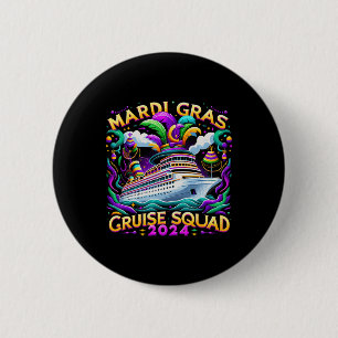 Mardi Gras Cruise Squad 2025 Grappige Familie Matc Ronde Button 5,7 Cm