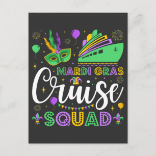 Mardi Gras Cruise Squad Matching Briefkaart