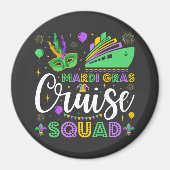 Mardi Gras Cruise Squad Matching Circle Magneet (Voorkant)