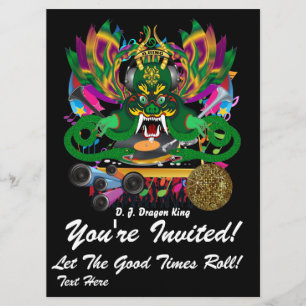 Mardi Gras D. J. Dragon King Uitzicht Hints alstub Kaart
