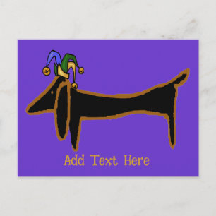 Mardi Gras Dachshund t Briefkaart