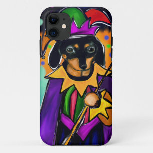 MARDI GRAS DAKSHOND iPhone 11 HOESJE