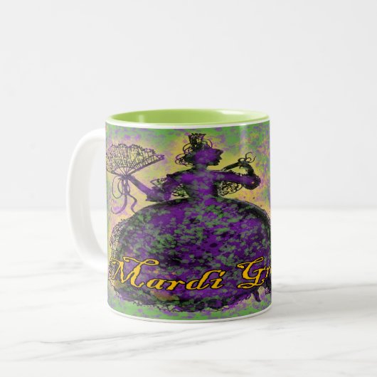 Mardi Gras Dance Mug à café à deux tons (Devant gauche)