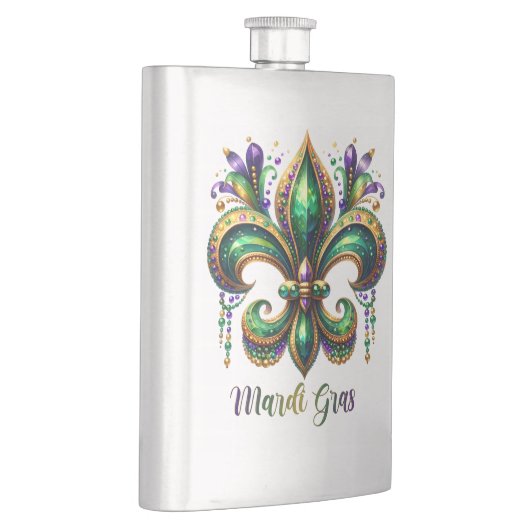 Mardi Gras Design Classique Flacon en acier inoxyd (Droite)