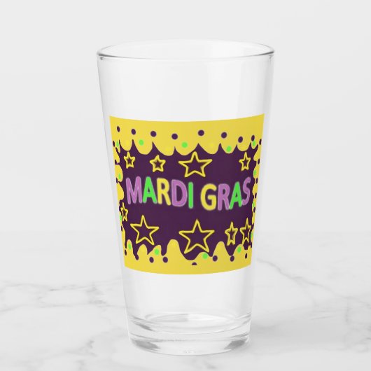 Mardi Gras Design Glas (Voorkant)