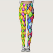 Mardi Gras Diamants Deux Tons Pop Leggings mode (Devant)