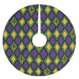 Mardi Gras Diamond Pattern met Fleur De Lis Kerstboom Rok